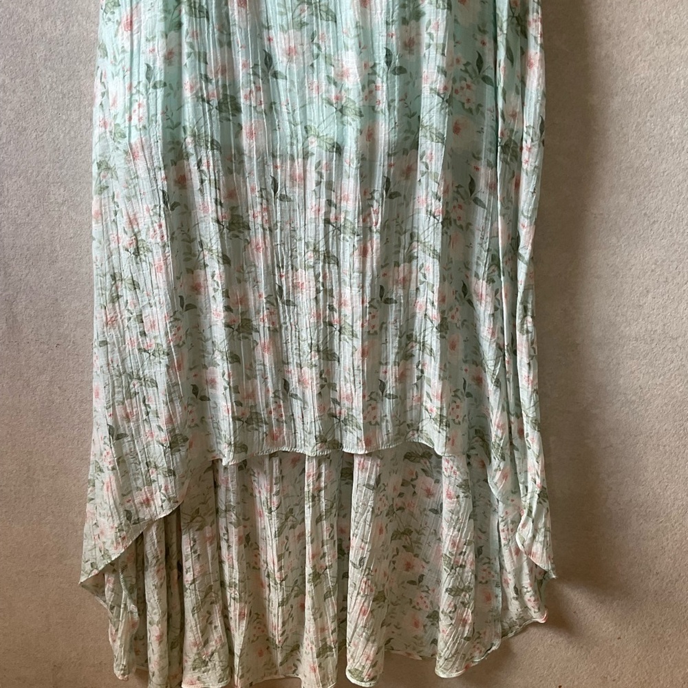 Altar'd State Floral High Low Dress - Green and Pink - Picture 2 of 10
